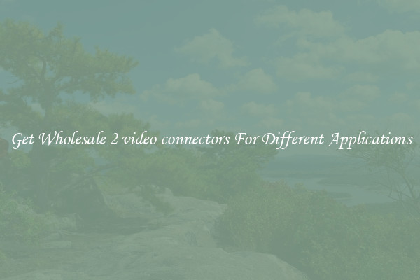 Get Wholesale 2 video connectors For Different Applications