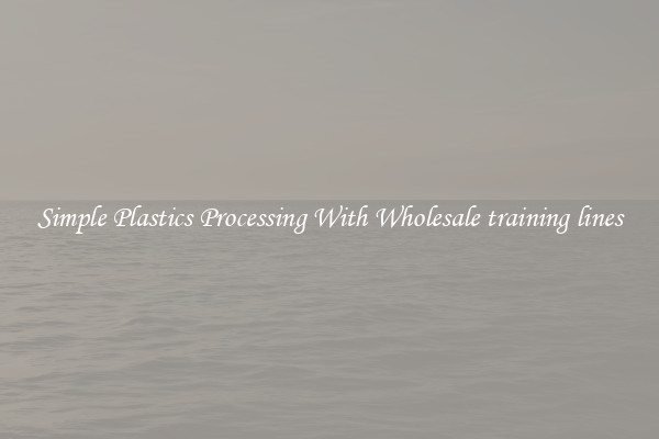 Simple Plastics Processing With Wholesale training lines