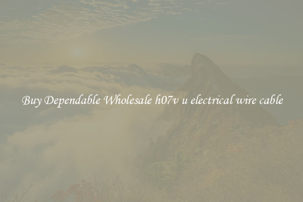 Buy Dependable Wholesale h07v u electrical wire cable
