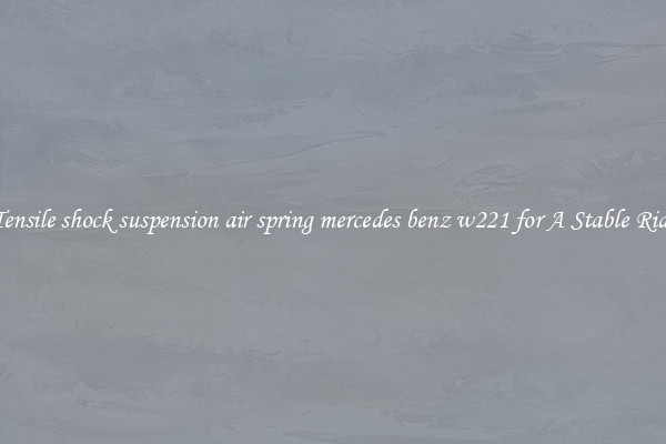 Tensile shock suspension air spring mercedes benz w221 for A Stable Ride